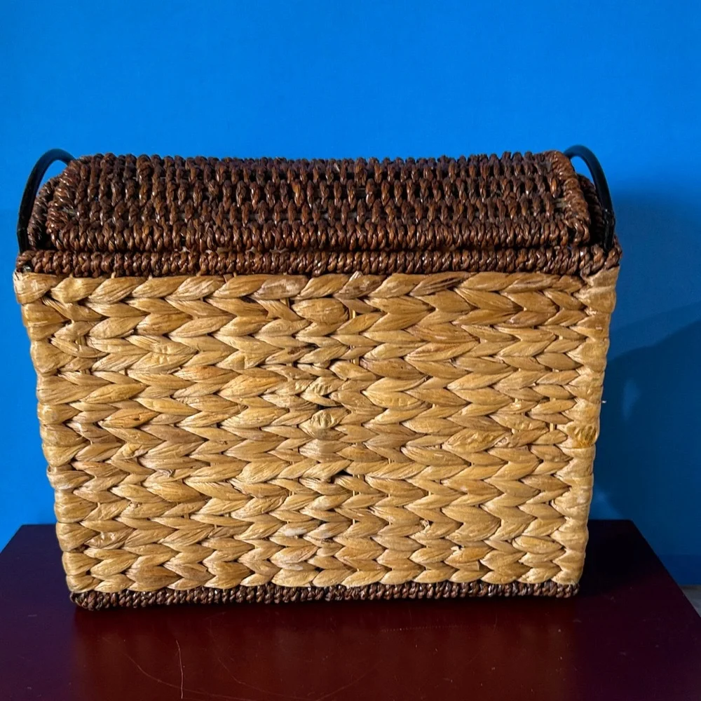 Vintage Woven Storage Basket - Brown